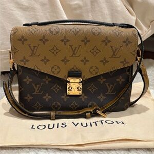 Tan and Black Monogram Crossbody Bag